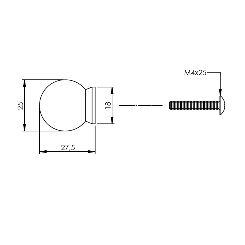 Intersteel Meubelknop ø 25 mm bolrond achterplaat rvs geborsteld 2 0035.851021 2