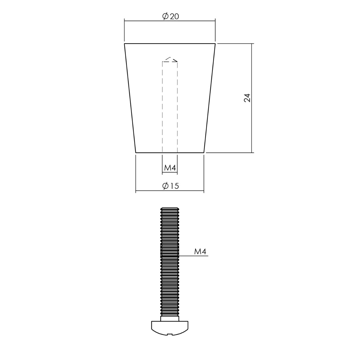 Intersteel Meubelknop ø 20 mm conisch rvs geborsteld 2 0035.851030 2 1