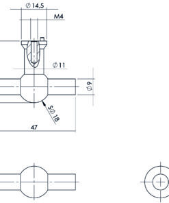 Intersteel Meubelknop T-vorm 18 mm recht rvs geborsteld 3 0035.851070 2