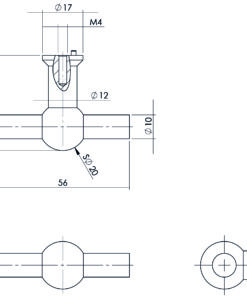 Intersteel Meubelknop T-vorm 20mm recht rvs geborsteld 3 0035.851071 2