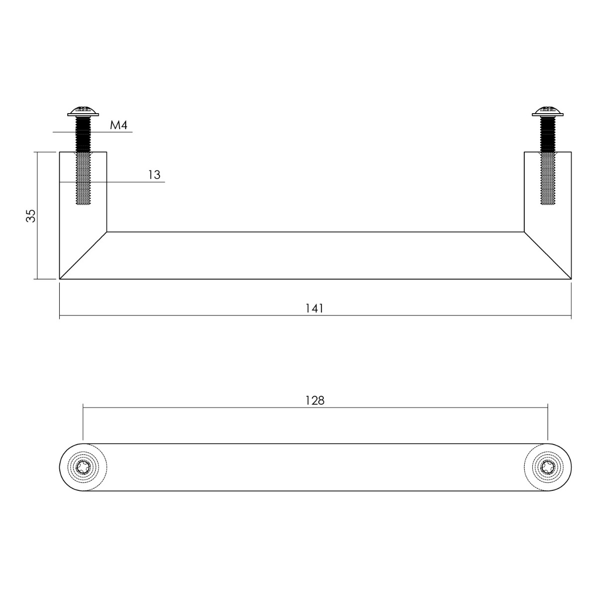 Intersteel Meubelgreep 140 mm rvs geborsteld 3 0035.892652 2 1