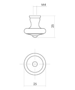 Intersteel Meubelknop ø 25 mm smeedijzer zwart 4 0048.855051 2