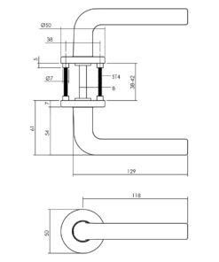 Intersteel Deurkruk Derby op rond rozet ø50x7 mm aluminium 7 0082.007302 2