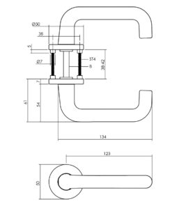 Intersteel Deurkruk Rond met rond rozet ø50x7 mm aluminium 7 0082.007702 2