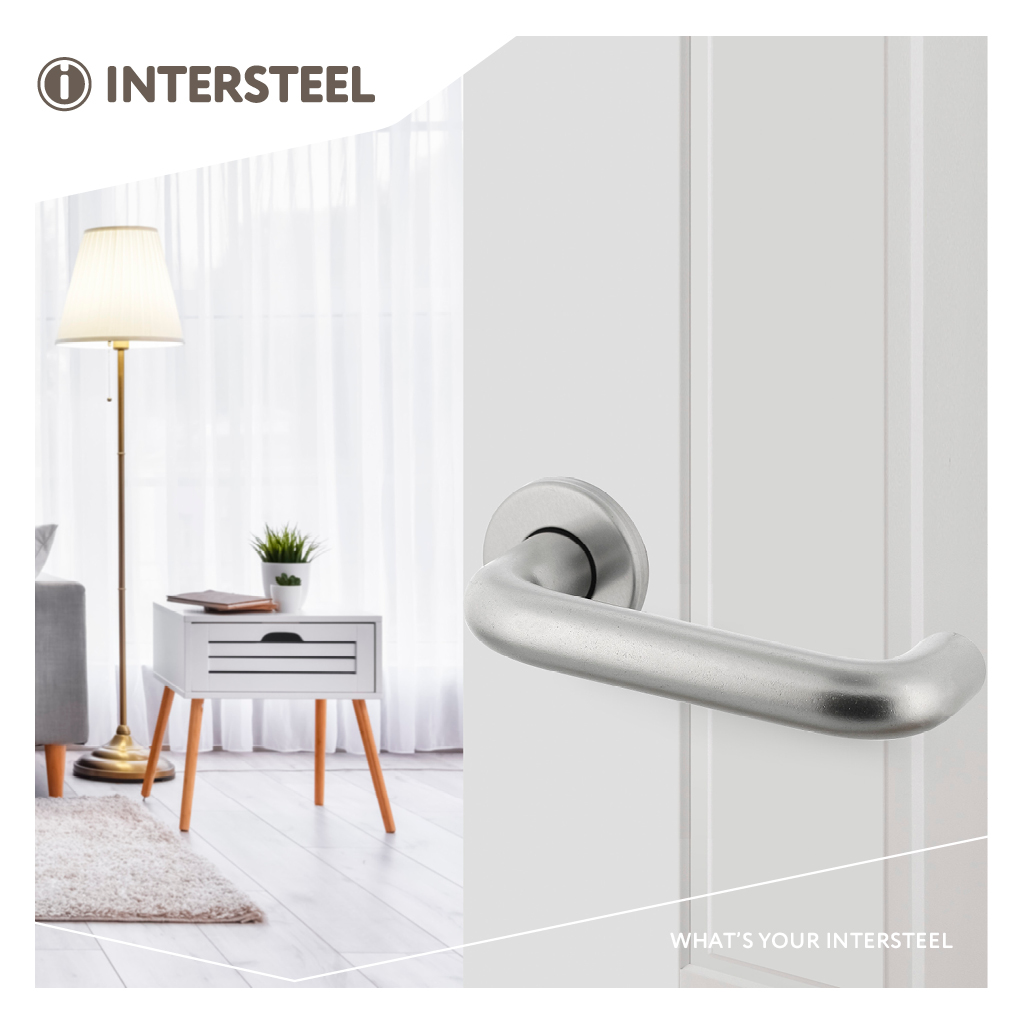 Intersteel Deurkruk Rond met rond rozet ø50x7 mm aluminium 3 0082.007702 9 1