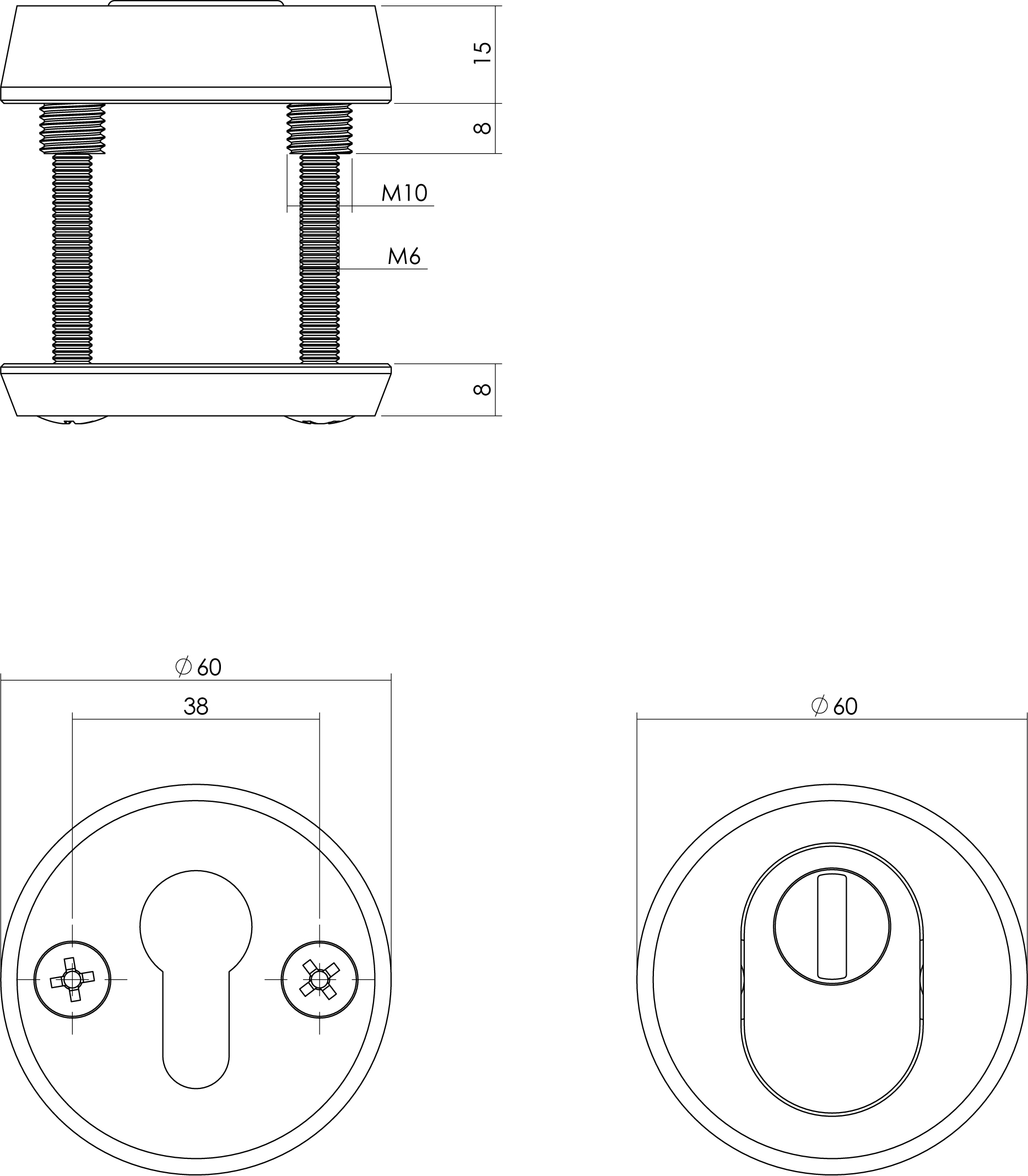 Intersteel Veiligheidsrozet SKG*** rond met kerntrekbeveiliging aluminium 2 0082.375002 2