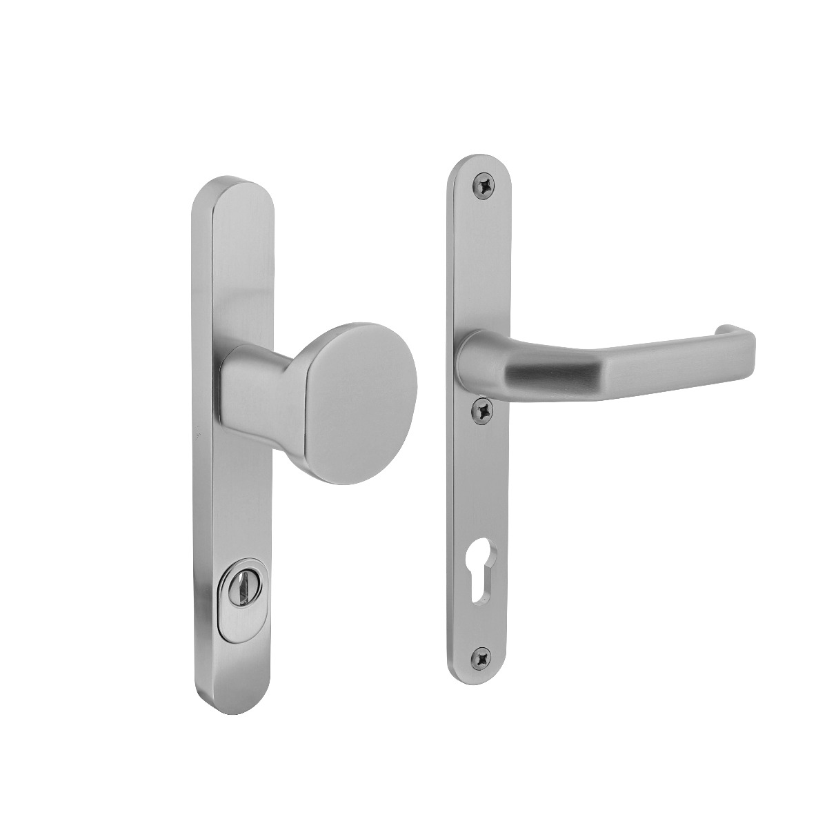 Intersteel Veiligheidsbeslag smal SKG*** greep/kruk profielcilinder 92 mm met kerntrekbeveiliging aluminium