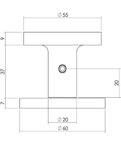 Intersteel Voordeurknop Rond Ø55 mm éénzijdige montage aluminium 4 0082.392911 2