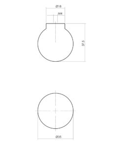 Intersteel Knop 18/35mm bolrond essenhout 3 0092.857810 2