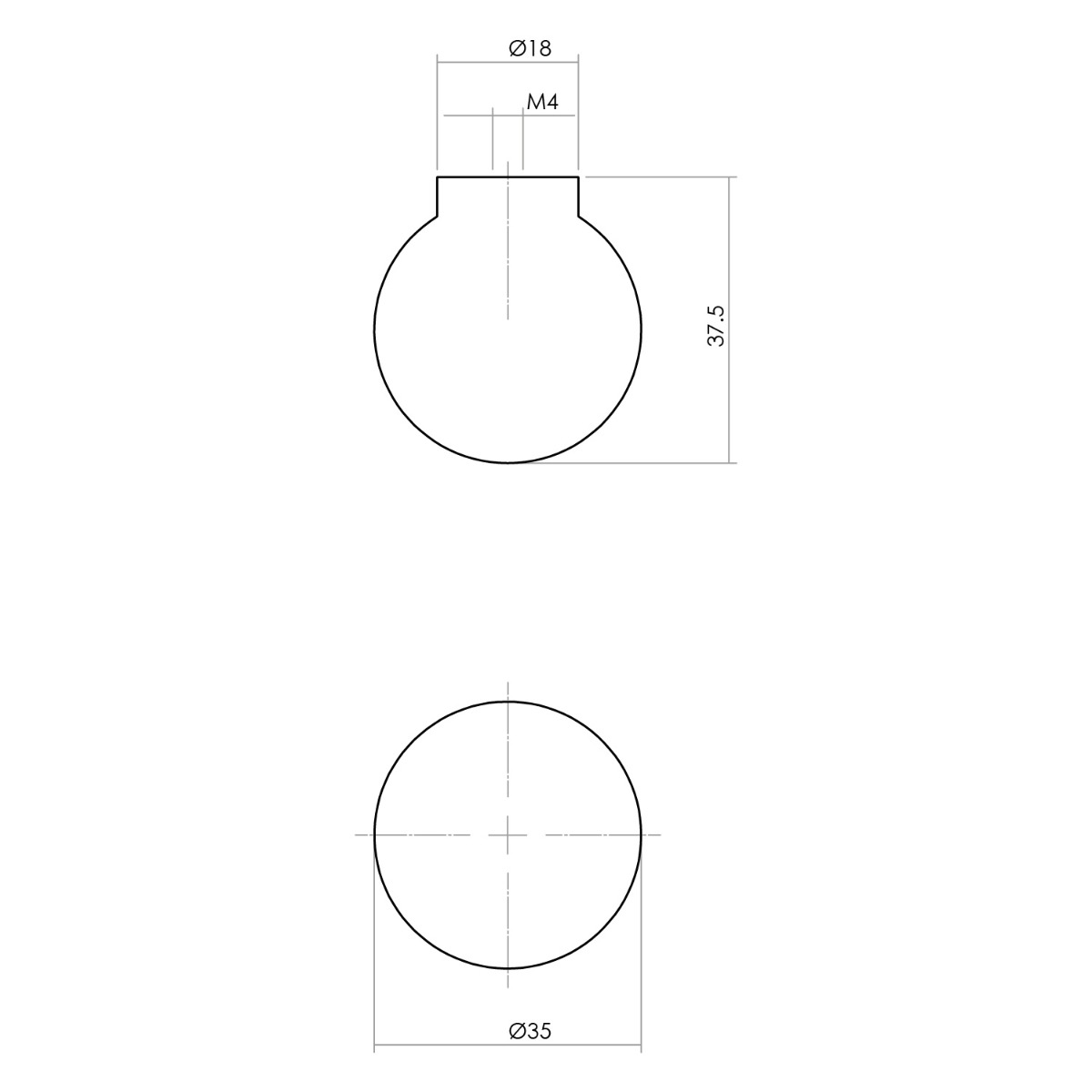 Intersteel Knop 18/35mm bolrond essenhout 2 0092.857810 2
