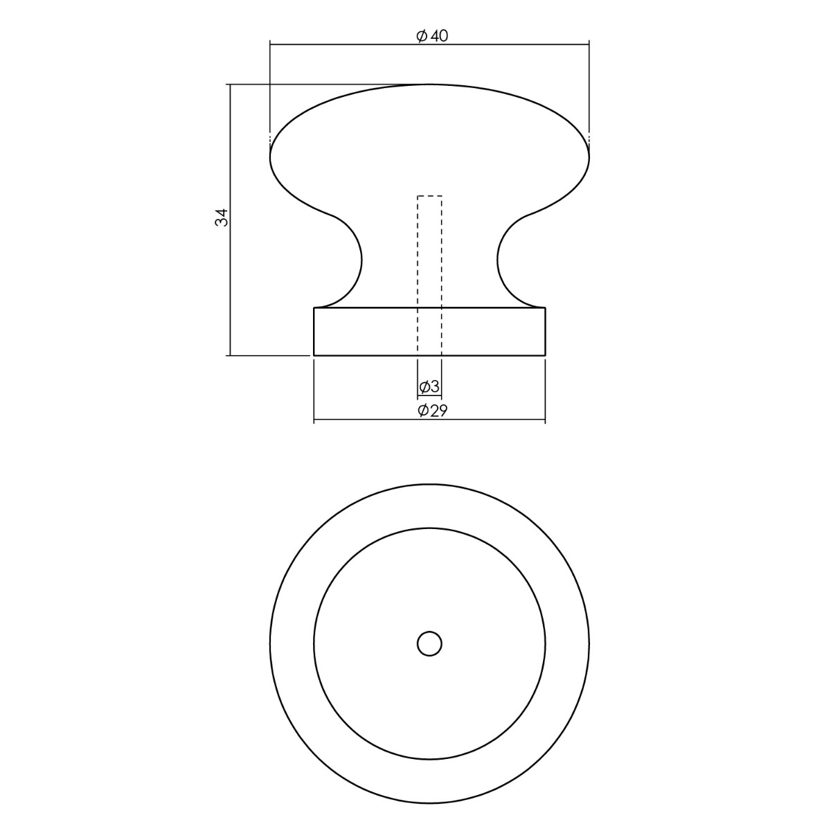 Intersteel Knop 40 mm grenenhout 2 0092.857881 2