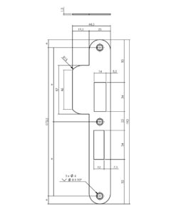 Intersteel Sluitplaat voor veiligheidsslot SKG** profielcilindergat 55 mm DIN rechts rvs 4 0094.950805a 2