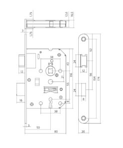Intersteel Woningbouw klavier dag- en nachtslot wit 55 mm 4 0094.954024 2 1