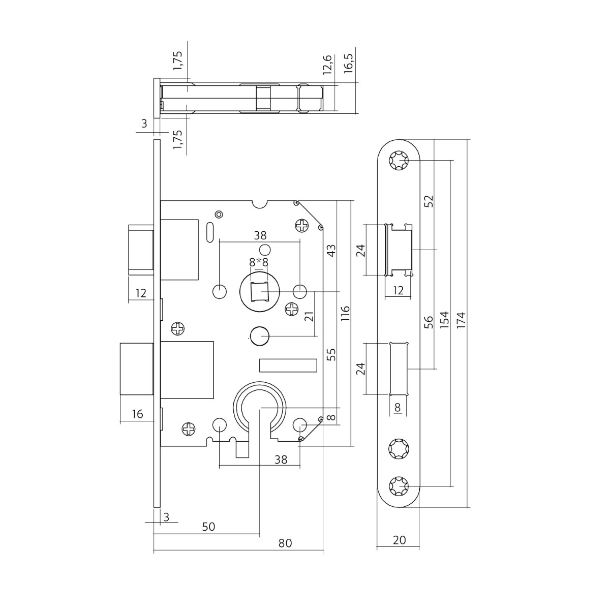 Intersteel Woningbouw cilinder dag- en nachtslot 55 mm rvs geborsteld 3 0094.954229 2 1