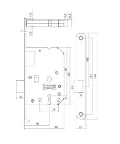 Intersteel Woningbouw klavier kastslot 55 mm rvs geborsteld 3 0094.954324 2 1