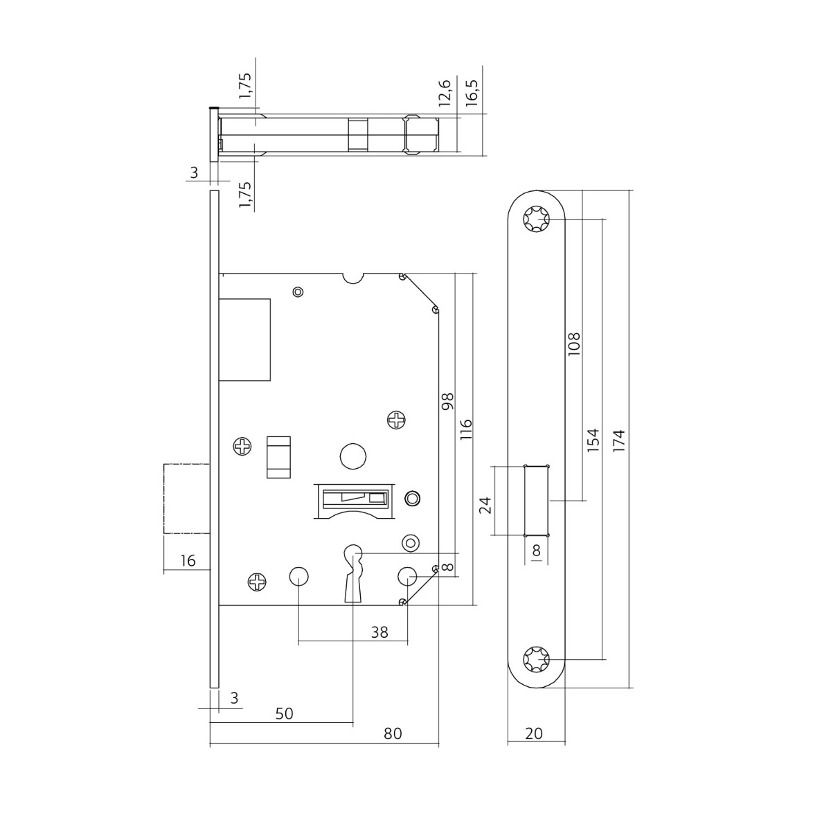 Intersteel Woningbouw klavier kastslot 55 mm rvs geborsteld 2 0094.954324 2 1
