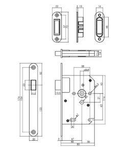 Intersteel Woningbouw magneet loopslot, voorplaat afgerond zwart 4 0094.957211 2