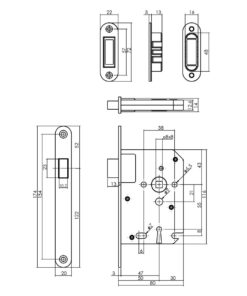Intersteel Woningbouw magneet klavier dag- en nachtslot 55mm, voorplaat afgerond zwart 4 0094.957224 2