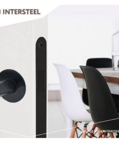 Intersteel Woningbouw magneet klavier dag- en nachtslot 55mm, voorplaat afgerond zwart 5 0094.957224 9