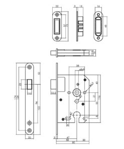 Intersteel Woningbouw magneet cilinder dag- en nachtslot 55mm, voorplaat afgerond zwart 4 0094.957229 2