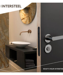 Intersteel Woningbouw magneet badkamer/toilet slot 63/8mm, voorplaat afgerond zwart 7 0094.957265 10