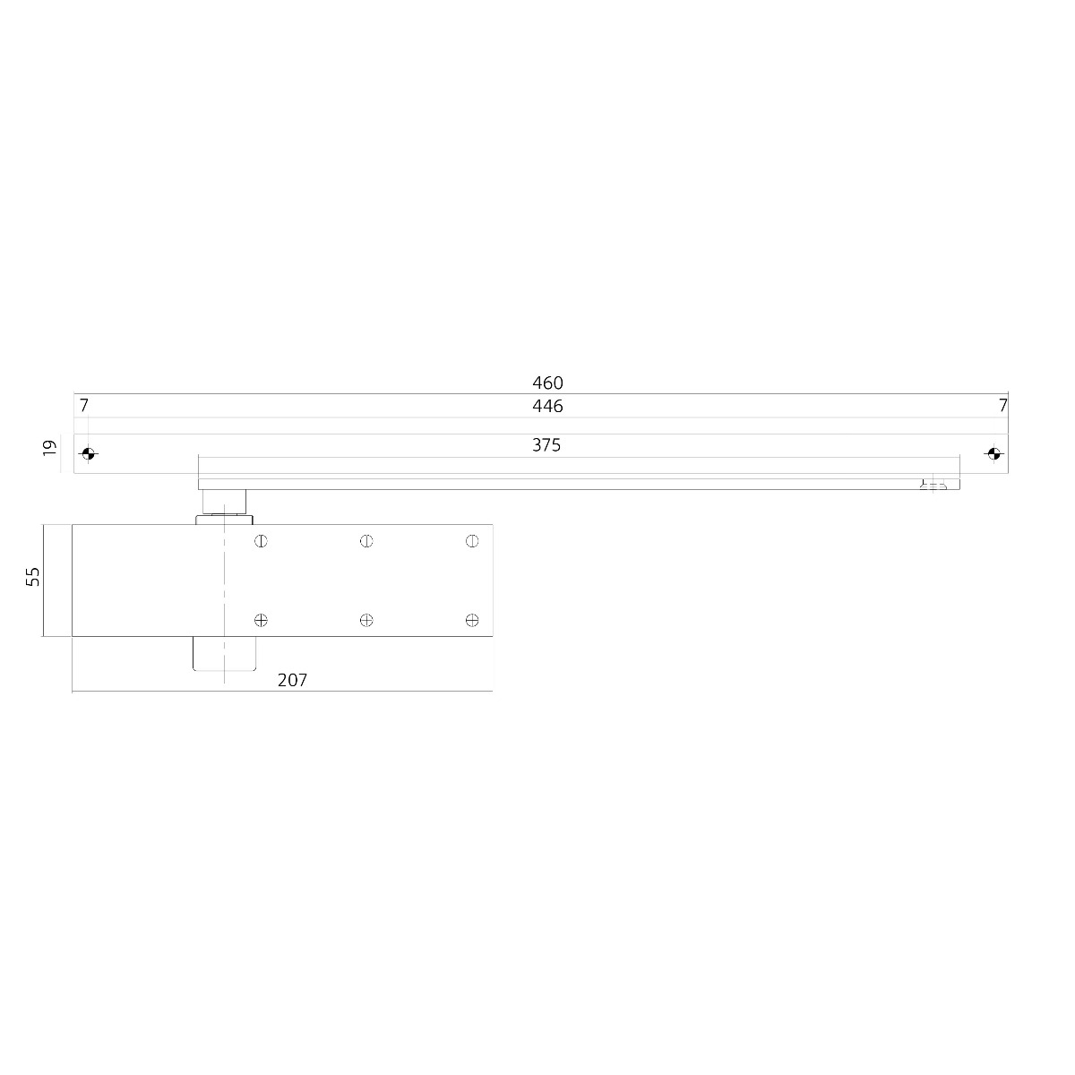 Intersteel Deurdranger met glijarm DR124 207x55x40 mm grijs 2 0098.480124 2