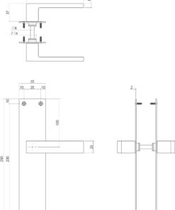 Intersteel Deurkruk Amsterdam met schild 250x55x2mm blind zwart 4 1223.057111 2