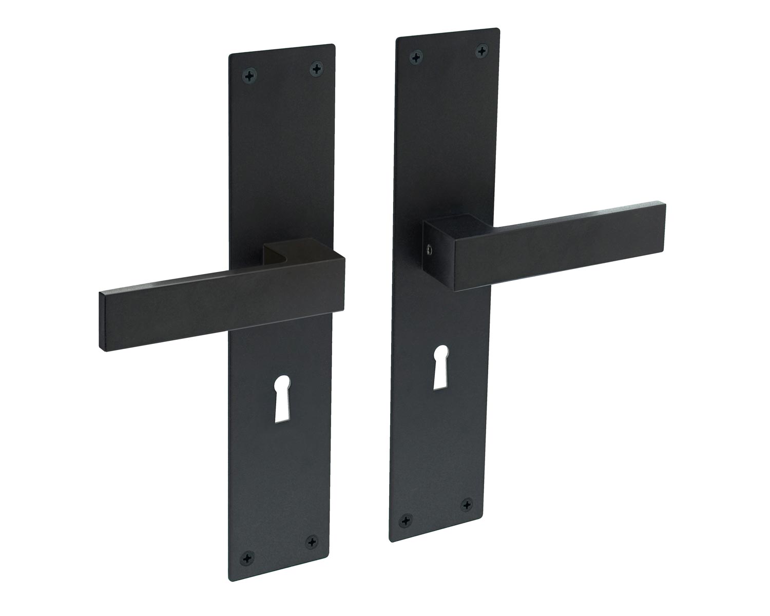 Intersteel Deurkruk Amsterdam met schild 250x55x2mm sleutelgat 56mm zwart