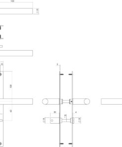Intersteel Deurkruk Jura met schild 250x55x2mm WC63/8 zwart 5 1223.058365 2