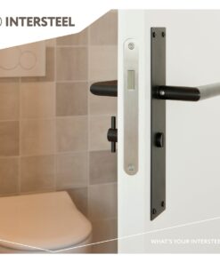 Intersteel Deurkruk Jura met schild 250x55x2mm WC63/8 zwart 6 1223.058365 9