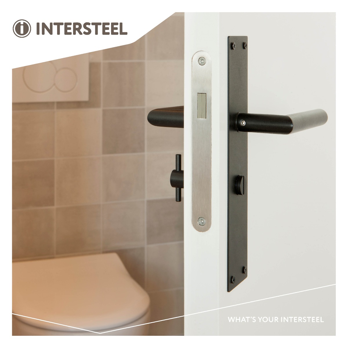 Intersteel Deurkruk Jura met schild 250x55x2mm WC63/8 zwart 3 1223.058365 9