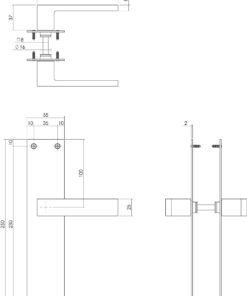 Intersteel Deurkruk Amsterdam met schild 250x55x2mm blind rvs geborsteld 3 1235.057111 2