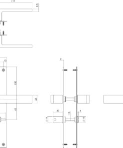 Intersteel Deurkruk Amsterdam met schild WC63/8 rvs geborsteld 3 1235.057165 2