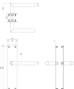 Intersteel Deurkruk Jura met schild 250x55x2mm blind rvs geborsteld 3 1235.058311 2