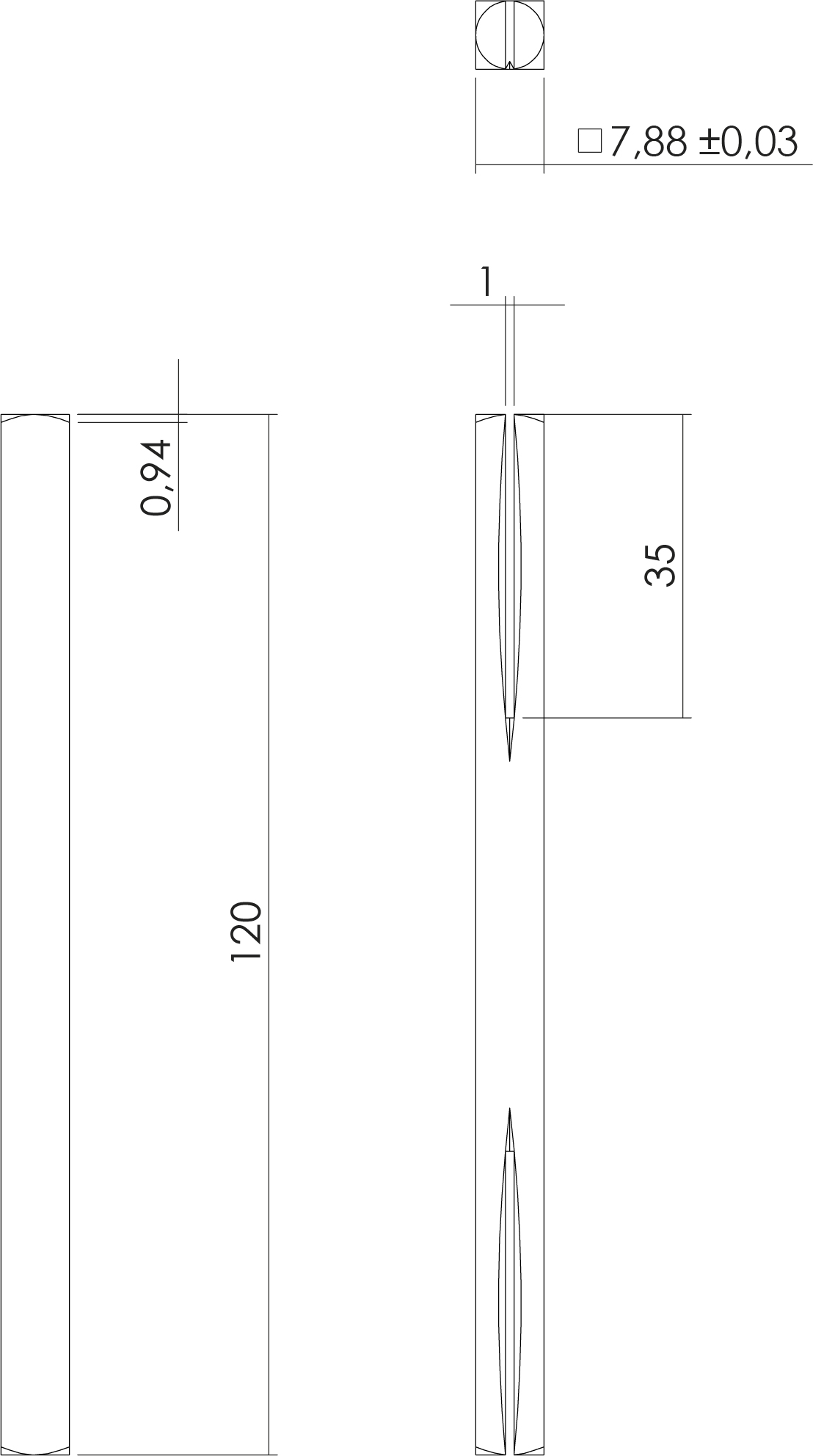 Intersteel 1 Stift beide zijden zaagsnede 8x120mm 2 1299.975001 2