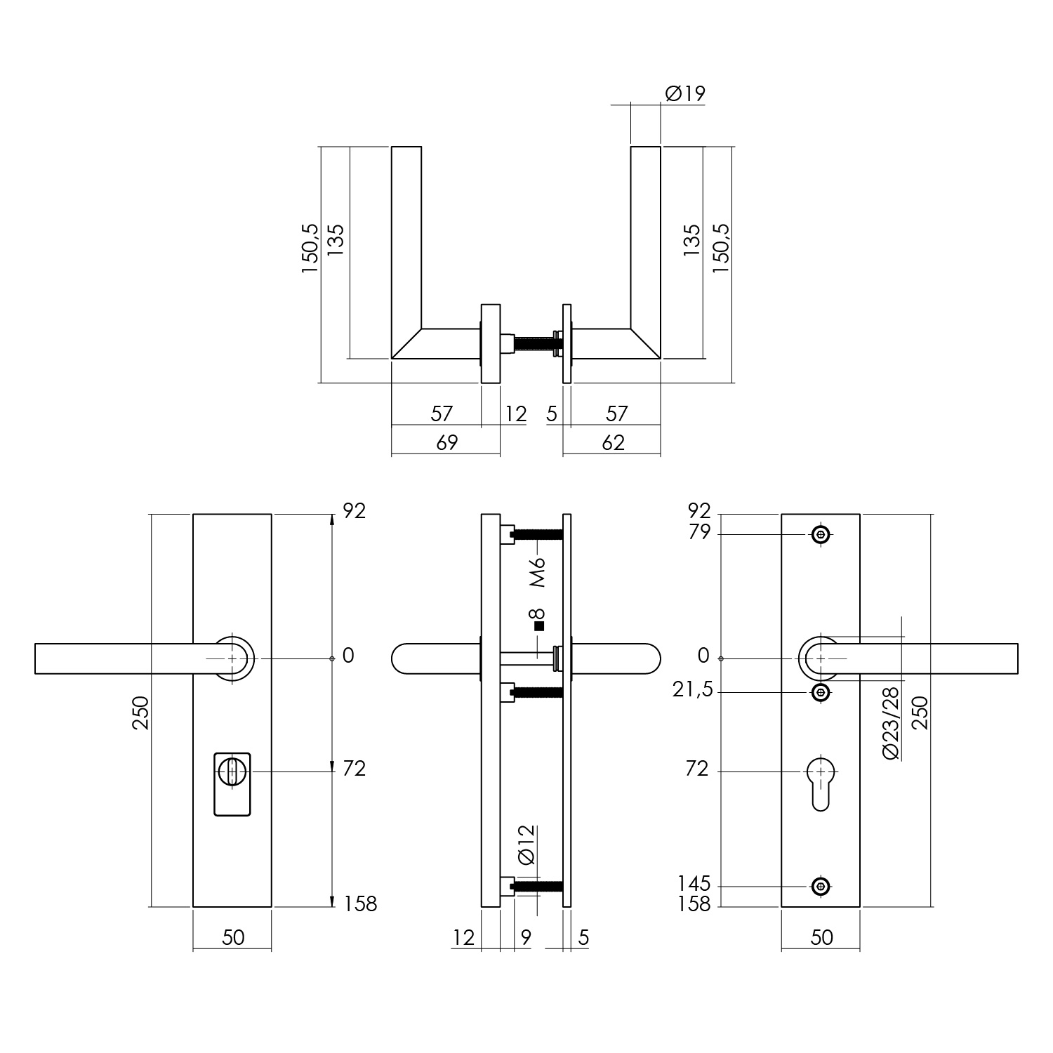 Intersteel SKG3 veiligheidsbeslag rechthoekig 250x50mm kruk/kruk Jura met veerconstructie profielcilindergat 72mm met kerntrekbeveiliging PVD messing getrommeld 2 0011.396436 2