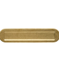 Intersteel Briefplaat ovaal 340x80mm met klep/regenrand PVD messing getrommeld