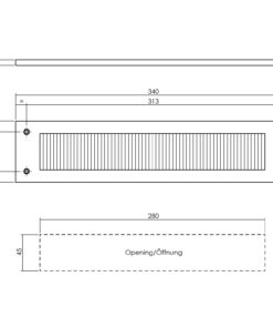 Intersteel Tochtwering rechthoekig 340x76mm PVD messing getrommeld 4 0011.401501 2