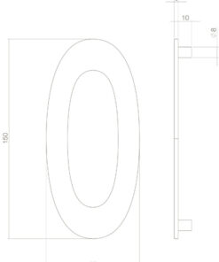 Intersteel Huisnummer 0 150mm PVD messing getrommeld 5 0011.402040 2 1