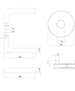 Intersteel Deurkruk Luzern met rozet massief verdekt ø53x10mm met nokken PVD messing getrommeld 3 0011.405711 2
