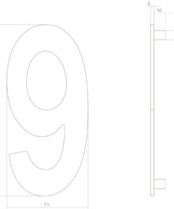 Intersteel Huisnummer 9 150mm PVD messingkleur 5 0013.402049 2 1