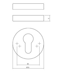 Intersteel Cilinderrozetten verdekt ø53x9mm rvs getrommeld 3 0034.341087 2