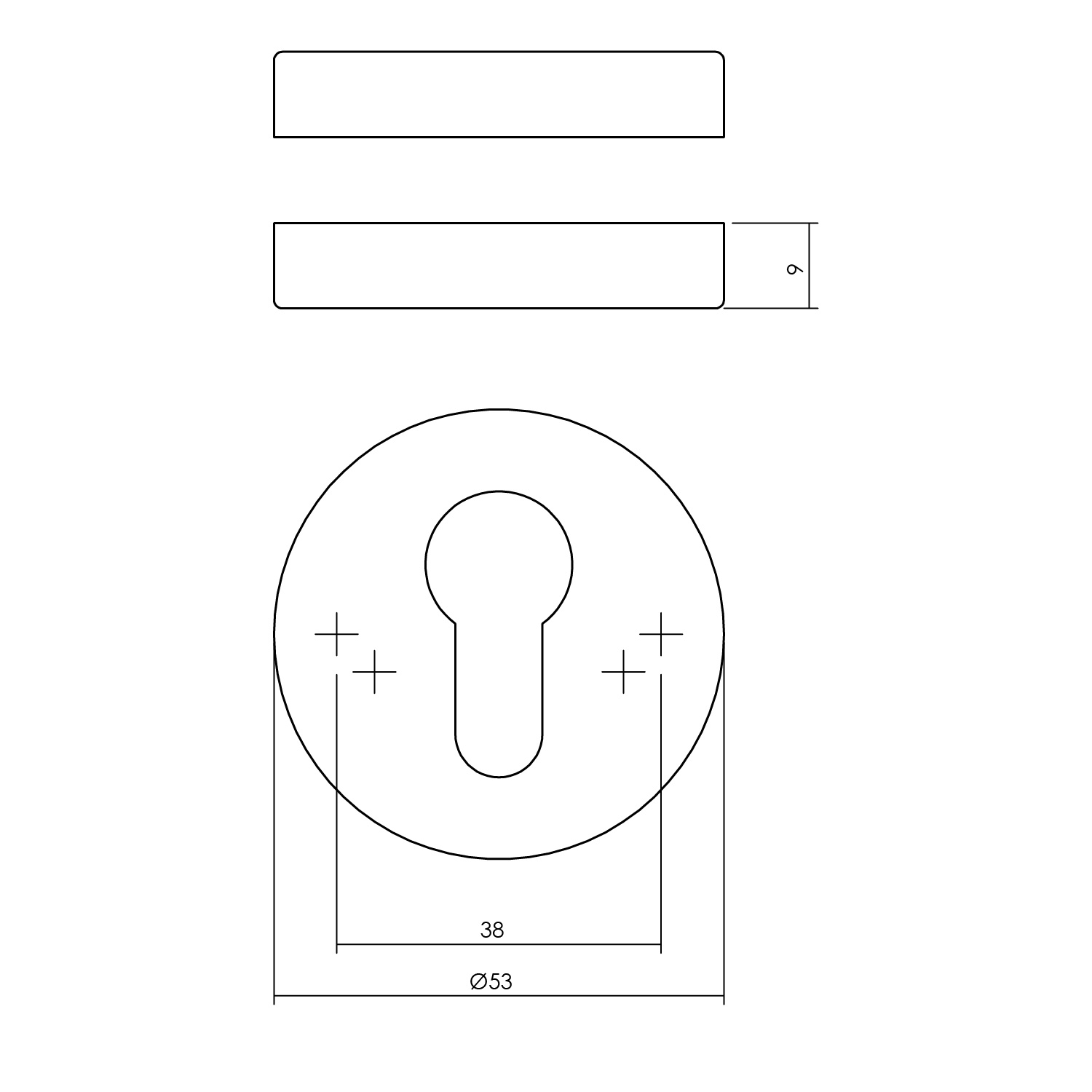 Intersteel Cilinderrozetten verdekt ø53x9mm rvs getrommeld 2 0034.341087 2