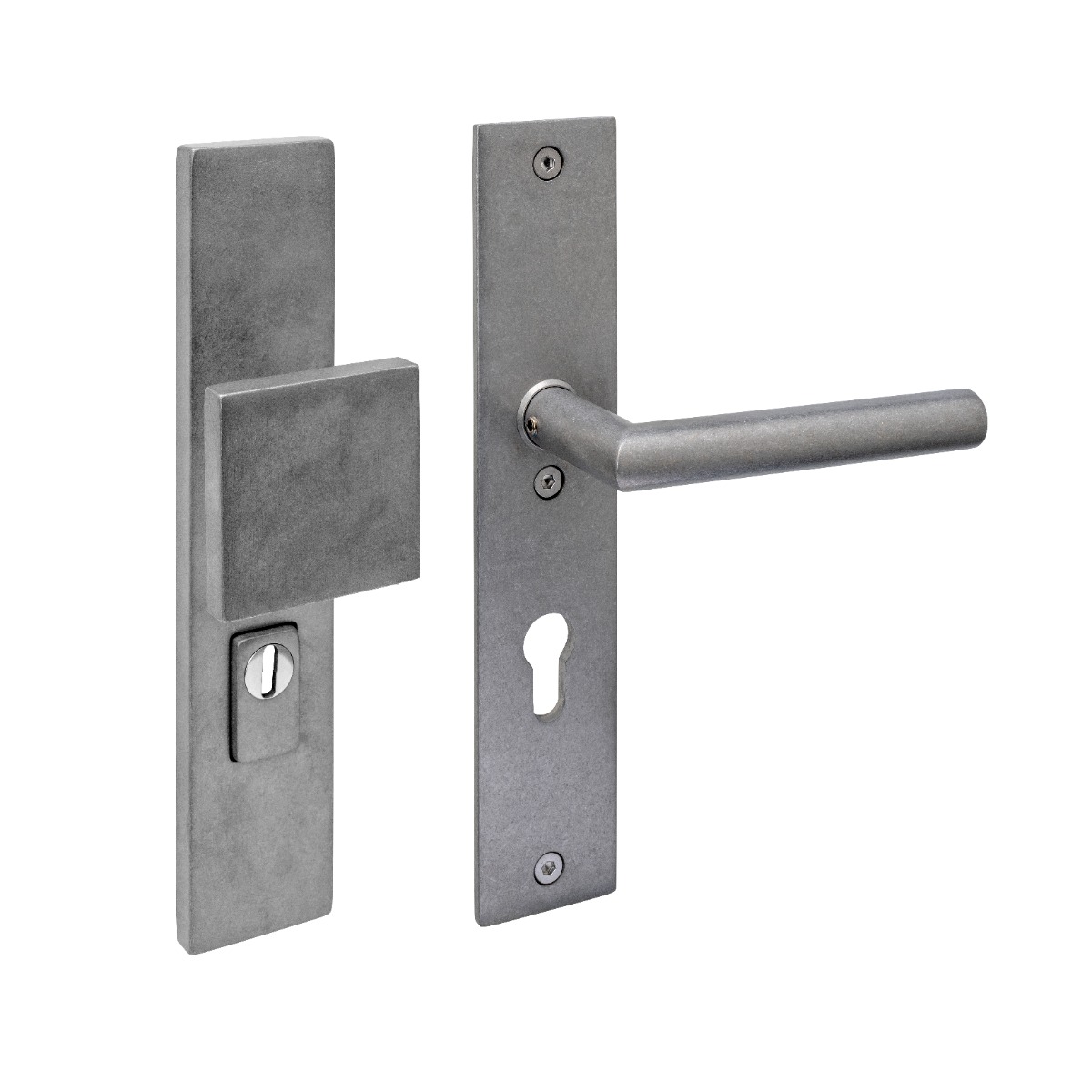 Intersteel SKG3 veiligheidsbeslag rechthoekig 250x50mm greep/kruk Jura profielcilindergat 72mm met kerntrekbeveiliging rvs getrommeld 3 0034.396236z