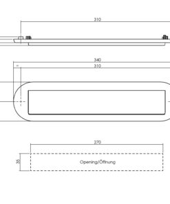 Intersteel Briefplaat ovaal 340x80mm met klep/regenrand rvs getrommeld 4 Intersteel Briefplaat ovaal 340x80mm met klep/regenrand rvs getrommeld - Afbeelding 2