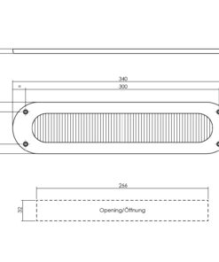Intersteel Tochtwering ovaal 340x80mm rvs getrommeld 4 0034.401502 2