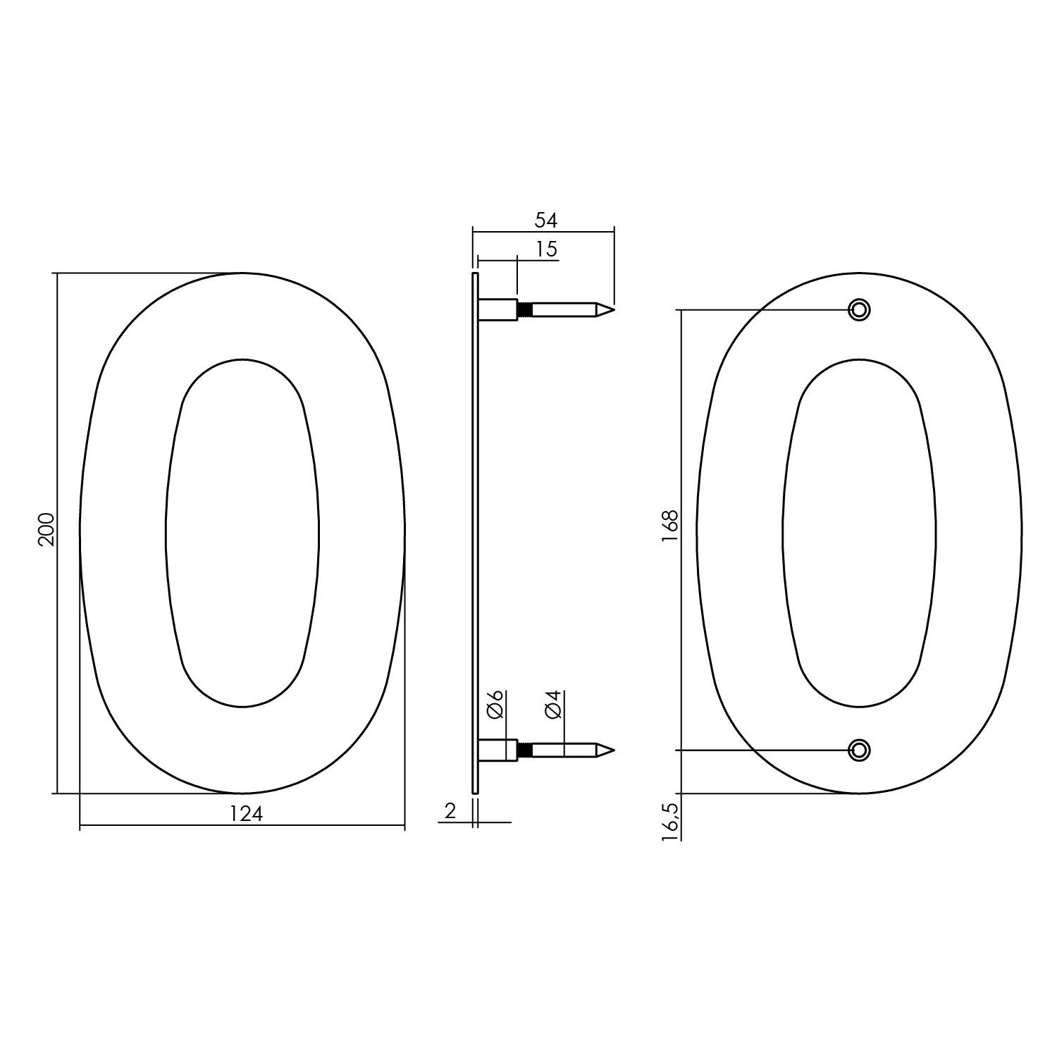 Intersteel Huisnummer 0 150mm rvs getrommeld 2 0034.402040 2