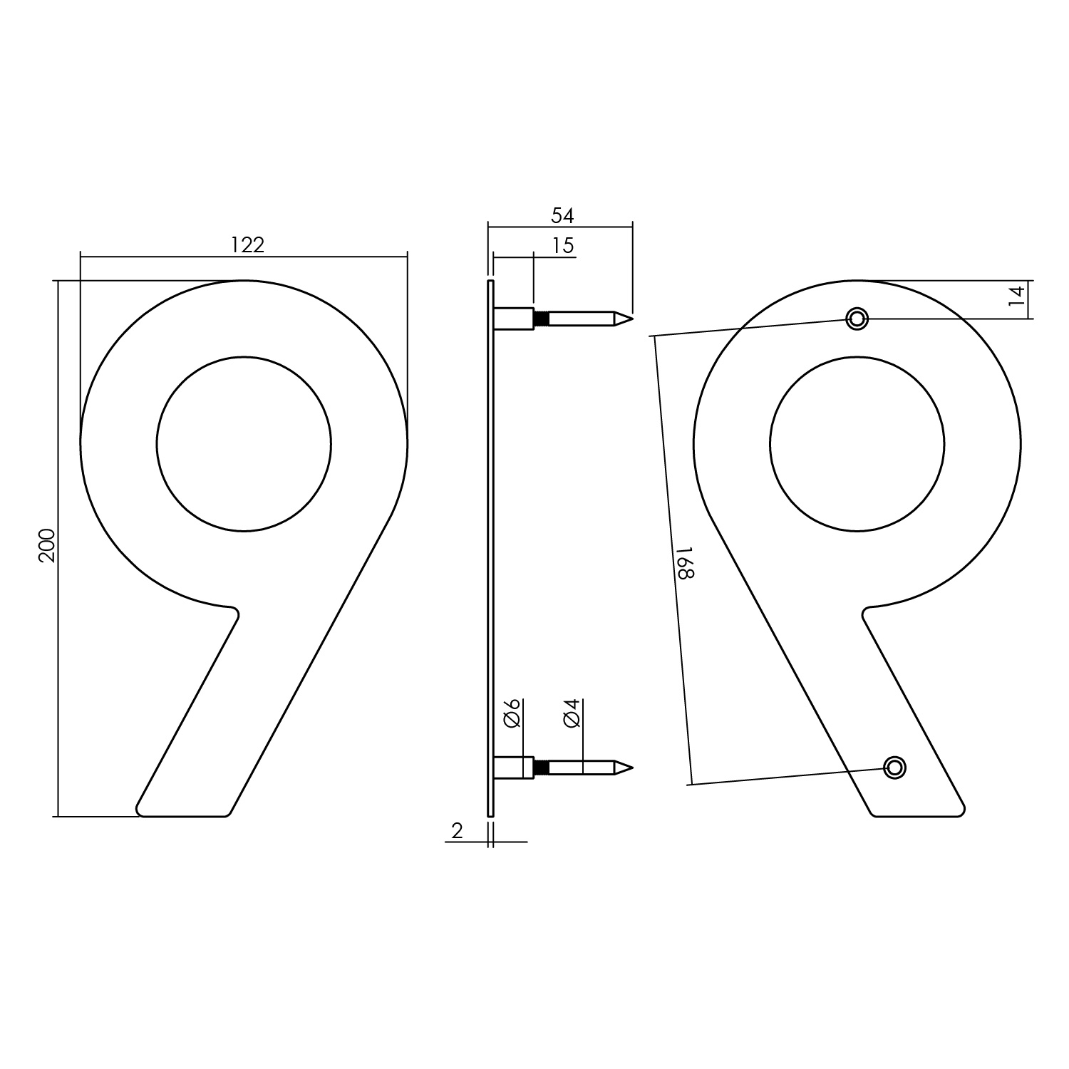 Intersteel Huisnummer 9 150mm rvs getrommeld 2 0034.402049 2