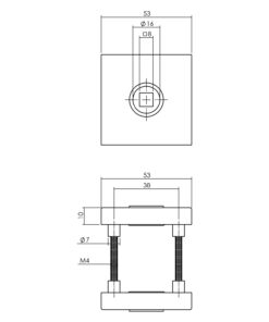 Intersteel Deurkruk Jura met rozet massief verdekt 53x53x10mm met nokken rvs getrommeld 5 0034.405720 8