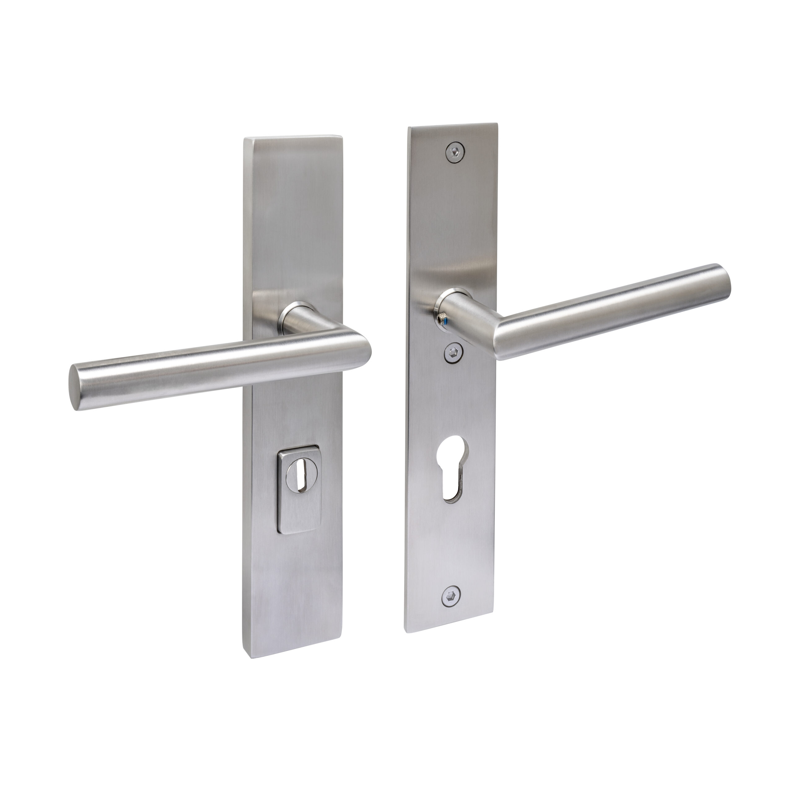 Intersteel SKG3 veiligheidsbeslag rechthoekig 250x50mm kruk/kruk Jura met veerconstructie profielcilindergat 72mm met kerntrekbeveiliging rvs